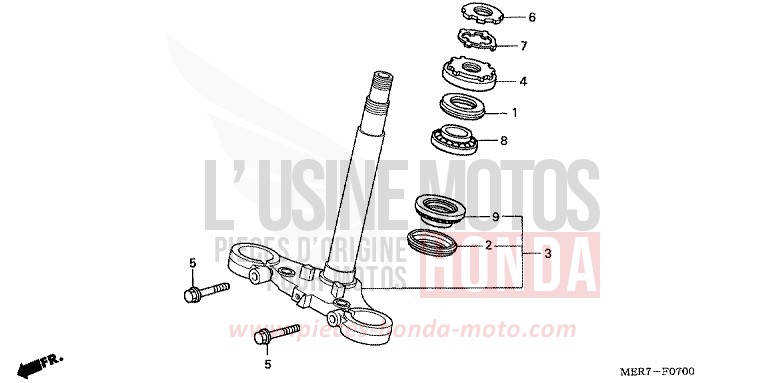 LENKSCHAFT von CBF600N ABS PEARL NIGHTSTAR BLACK (NHA84) von 2008